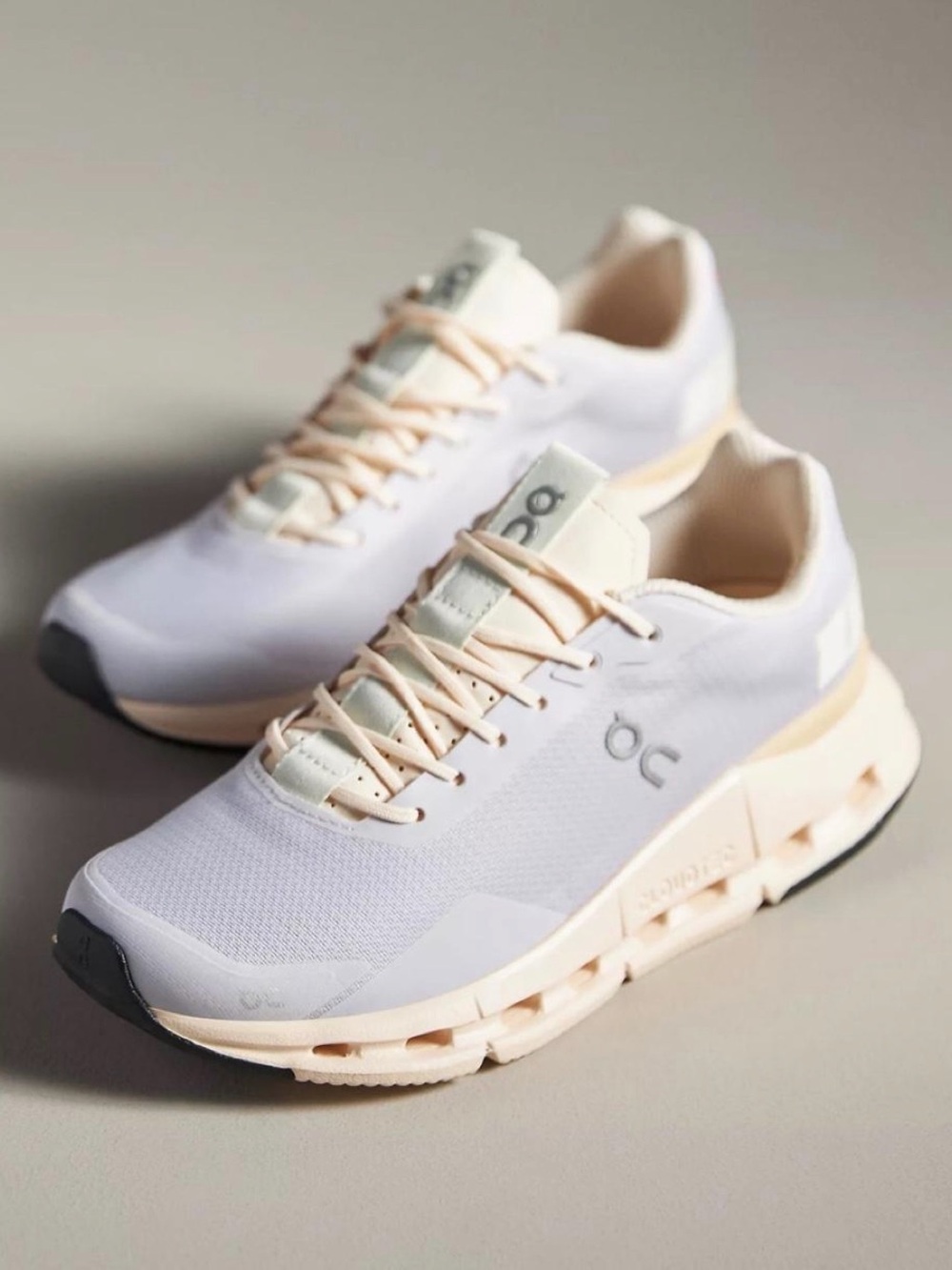 On Running Women's Sneakers in White and Peach